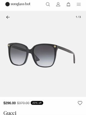 Gucci Black Square Sunglasses with Gray Gradient Lenses